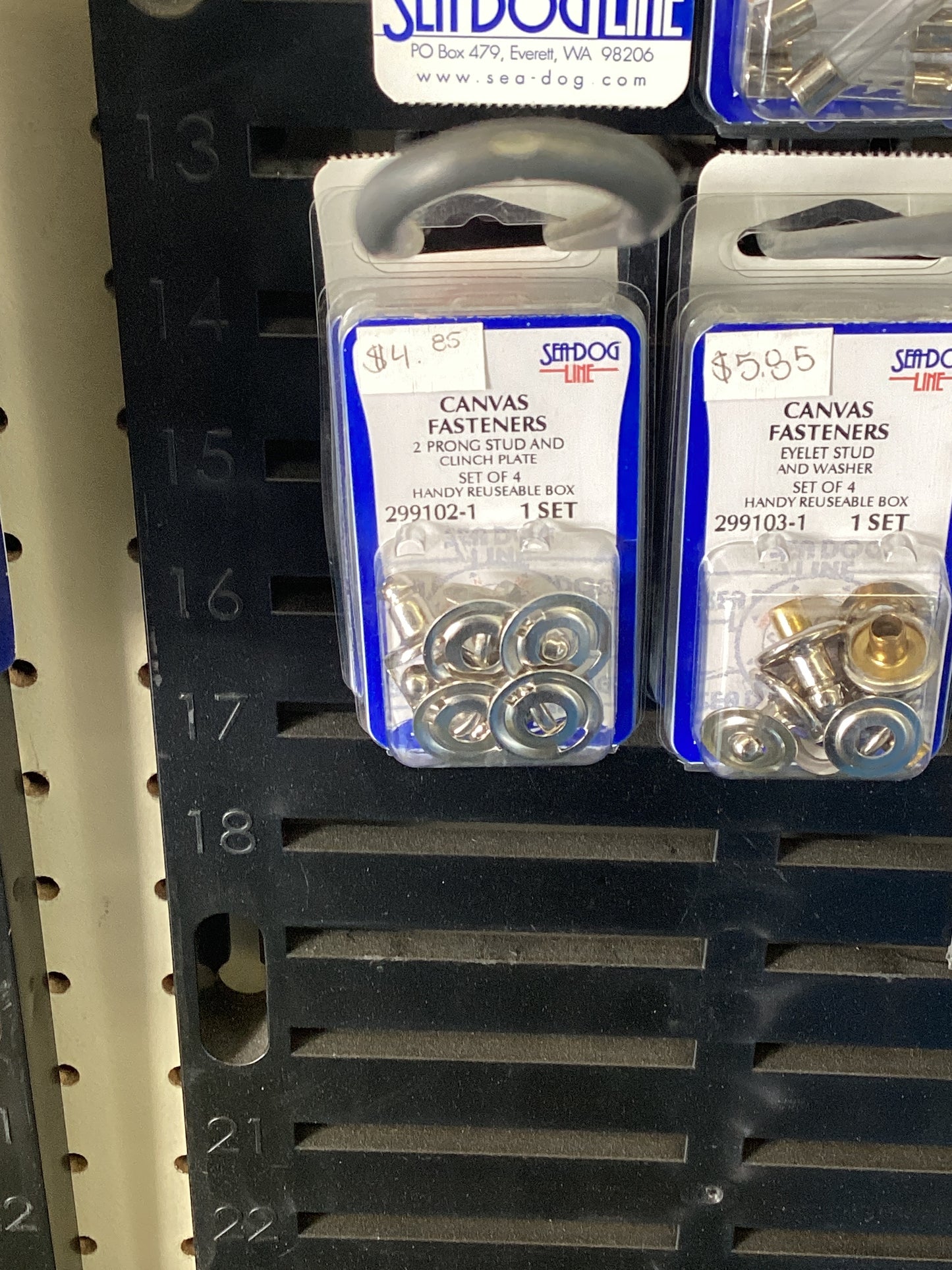 Canvas fasterners 2 prong stud and clinch plate (set of 4)