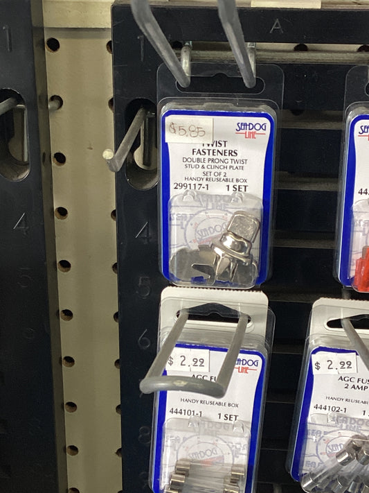 Twist fasteners double prong twist stud & clinch plate