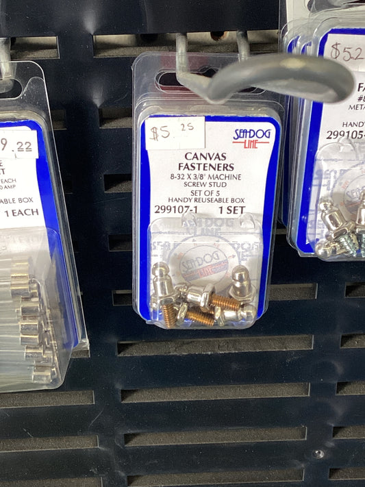 Canvas fasterners 8~3/8 machine screw stud (set of 5)